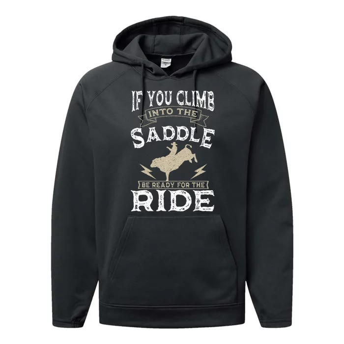 Bull Riding Rodeo Sport Cowboy Bull Rider Performance Fleece Hoodie