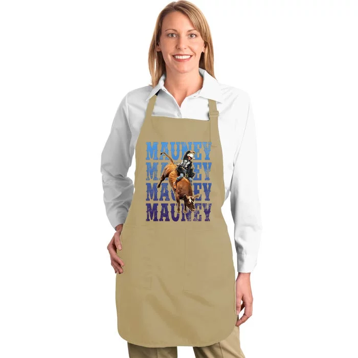 Bull Riders Rodeo Cowboy And Bull Riders Full-Length Apron With Pocket