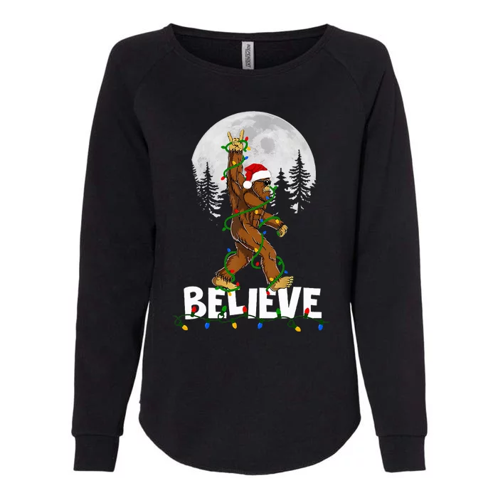 Bigfoot Rock Roll Sasquatch Christmas Believe Gifts Womens California Wash Sweatshirt