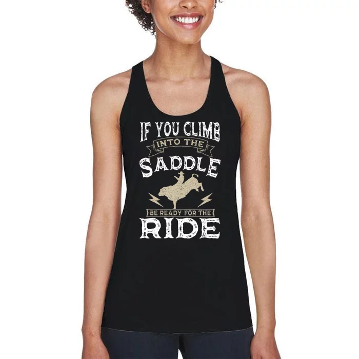 Bull Riding Rodeo Sport Cowboy Bull Rider Women's Racerback Tank