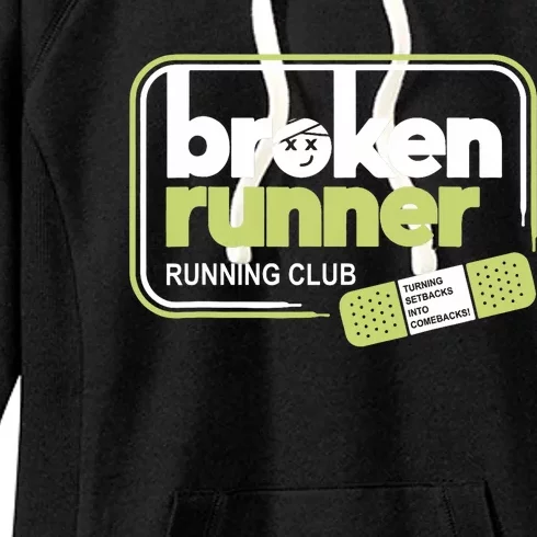 Broken Runner Running Club Turning Setbacks Meme Women's Fleece Hoodie