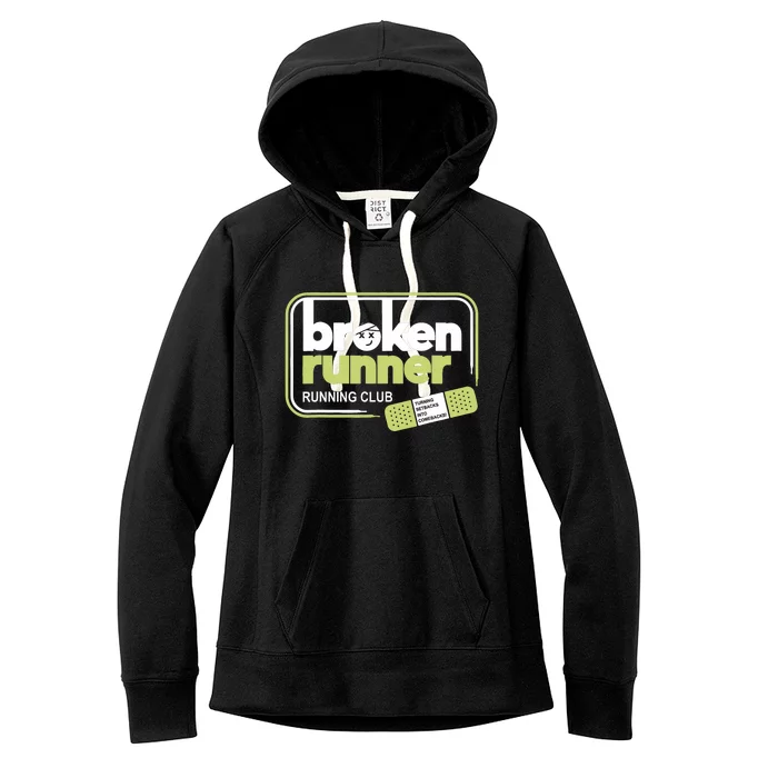 Broken Runner Running Club Turning Setbacks Meme Women's Fleece Hoodie