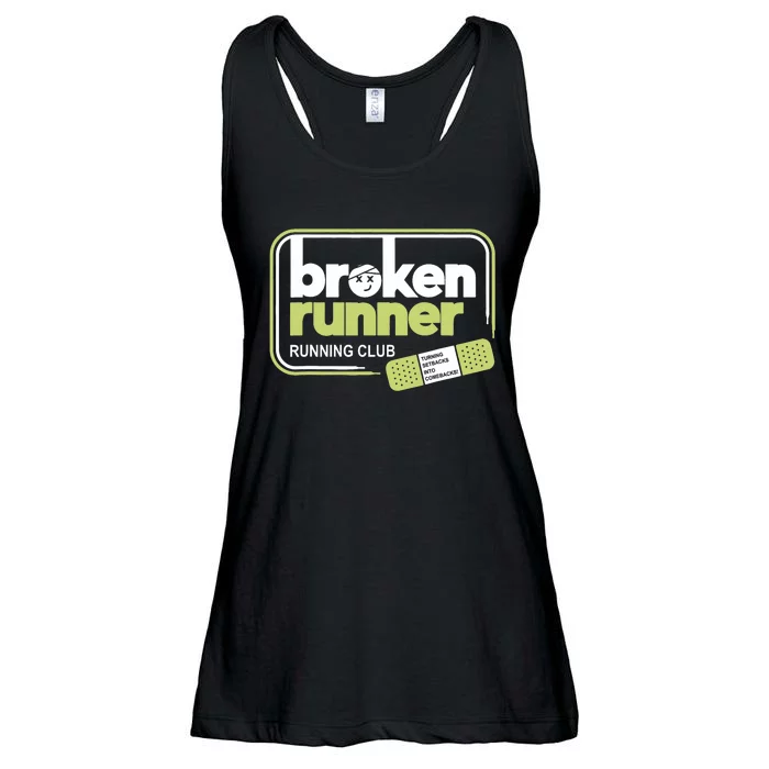 Broken Runner Running Club Turning Setbacks Meme Ladies Essential Flowy Tank