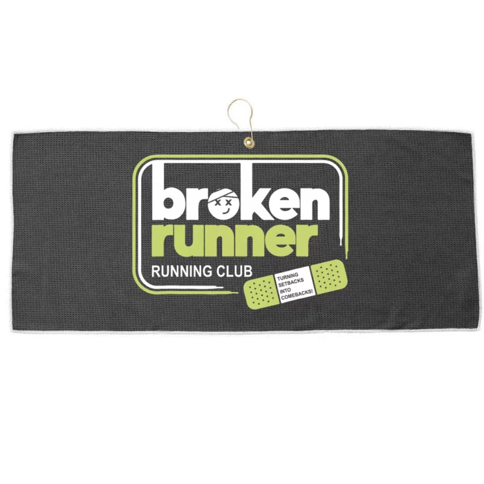 Broken Runner Running Club Turning Setbacks Meme Large Microfiber Waffle Golf Towel