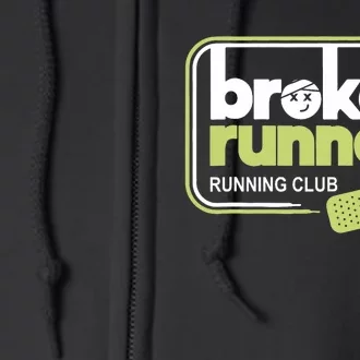 Broken Runner Running Club Turning Setbacks Meme Full Zip Hoodie