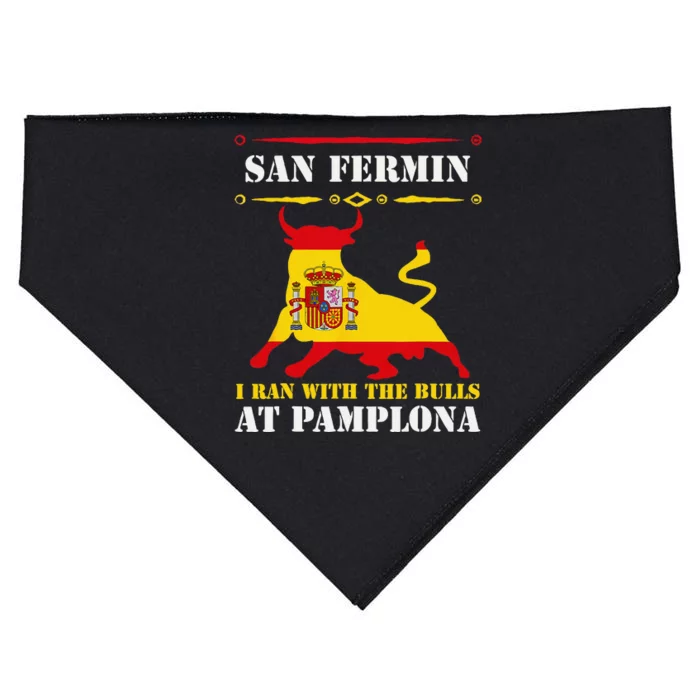 Bull Run Running Of The Bulls At Pamplona July San Fermin USA-Made Doggie Bandana