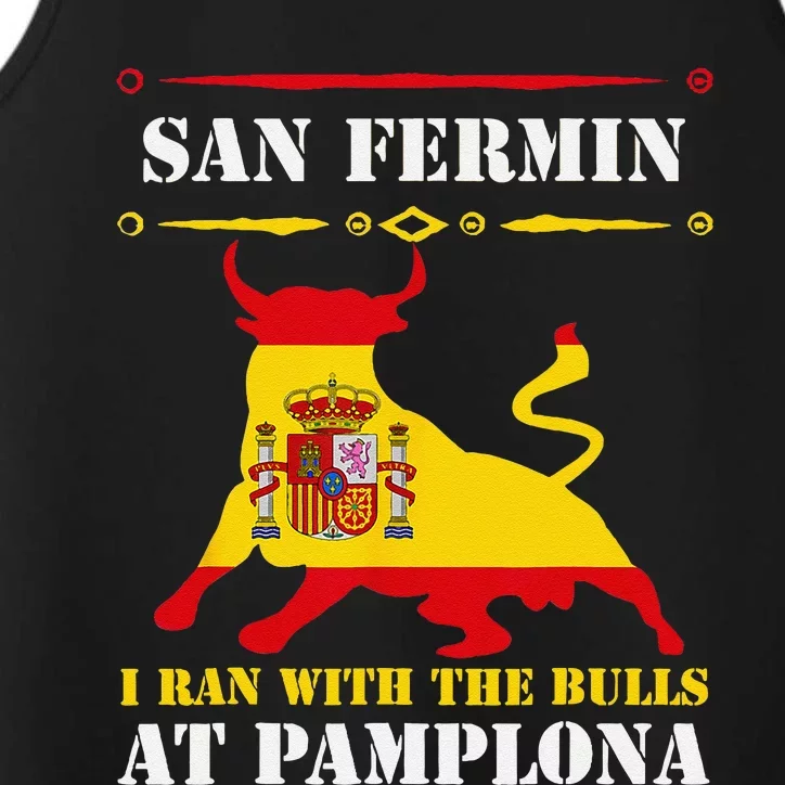 Bull Run Running Of The Bulls At Pamplona July San Fermin Performance Tank