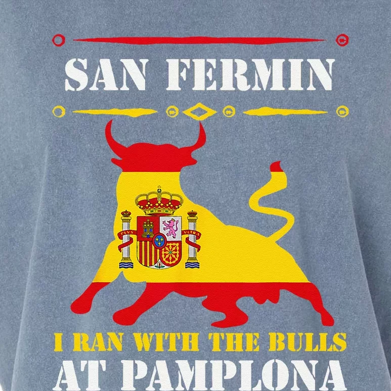 Bull Run Running Of The Bulls At Pamplona July San Fermin Garment-Dyed Women's Muscle Tee