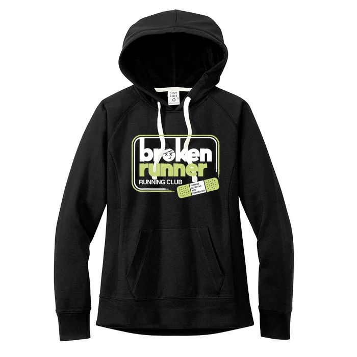 Broken Runner Running Club Turning Setbacks Into Comebacks Women's Fleece Hoodie