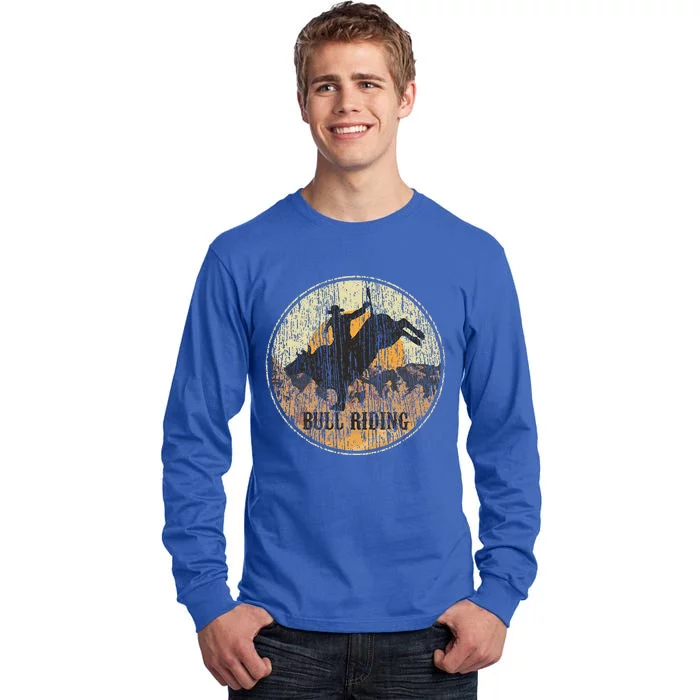 Bull Riding Rodeo Western Country Tall Long Sleeve T-Shirt