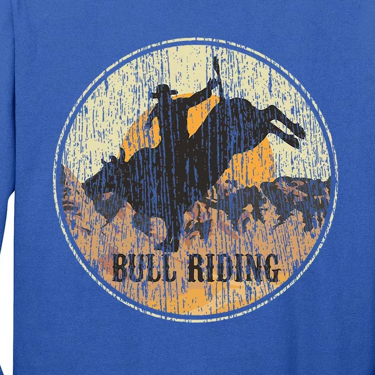 Bull Riding Rodeo Western Country Tall Long Sleeve T-Shirt