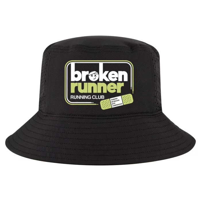 Broken Runner Running Club Turning Setbacks Into Comebacks Cool Comfort Performance Bucket Hat