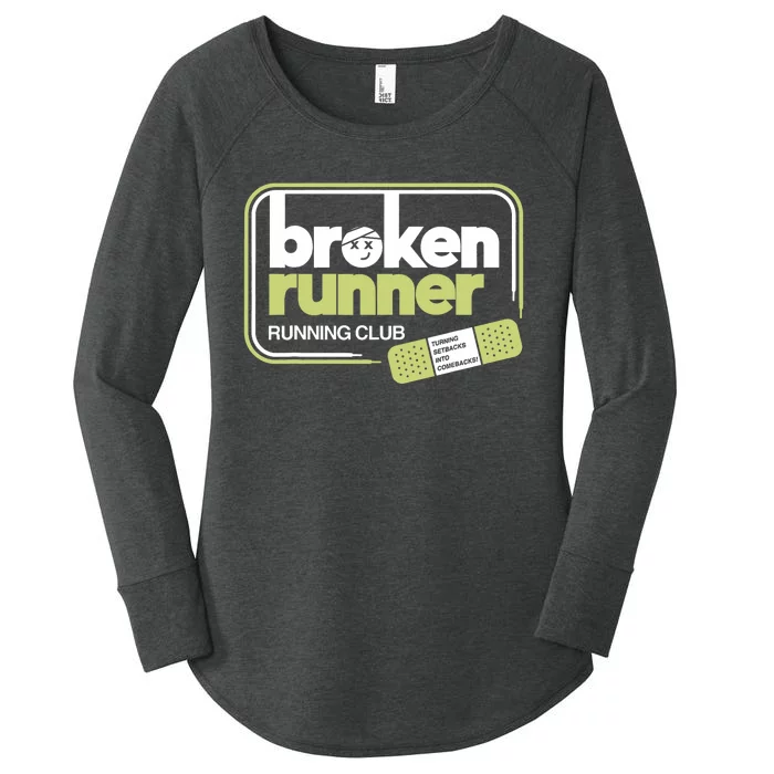 Broken Runner Running Club Turning Setbacks Into Comebacks Women's Perfect Tri Tunic Long Sleeve Shirt