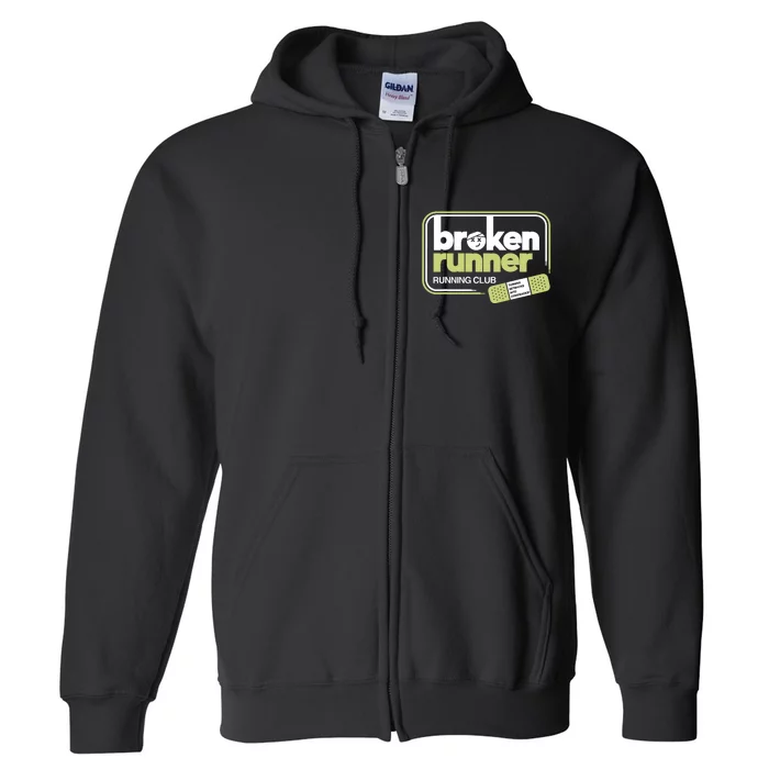 Broken Runner Running Club Turning Setbacks Into Comebacks Full Zip Hoodie