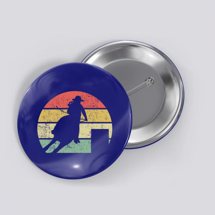 Barrel Racing Rodeo Retro Vintage Gift Button