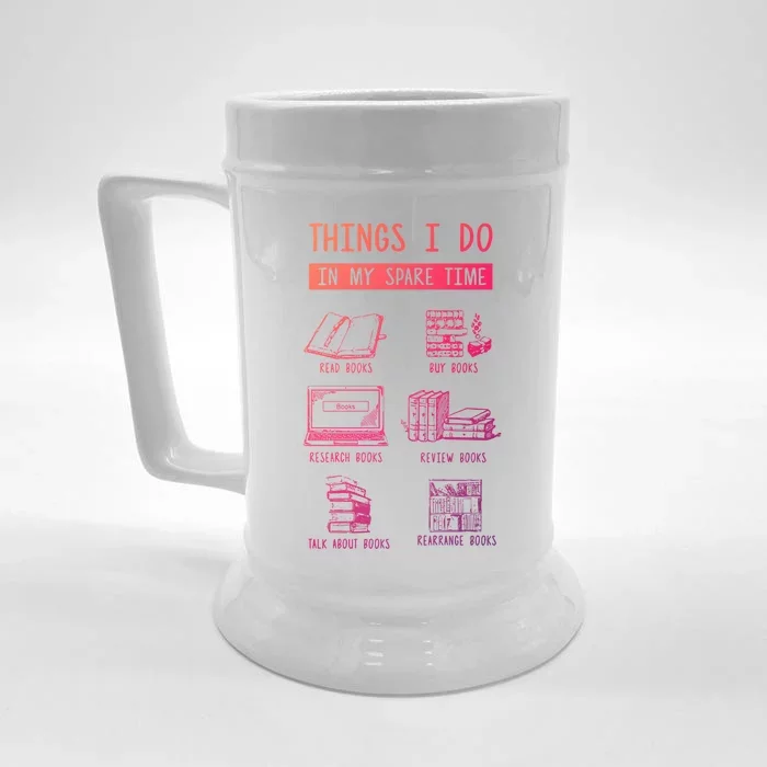 Book Reading Reviewing Books Bookworm Bookish Gift Front & Back Beer Stein