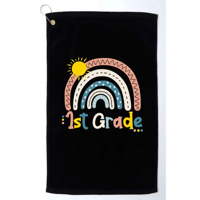 Boho Rainbow Sun For Teachers Women Hello 1st Grade Gift Platinum Collection Golf Towel