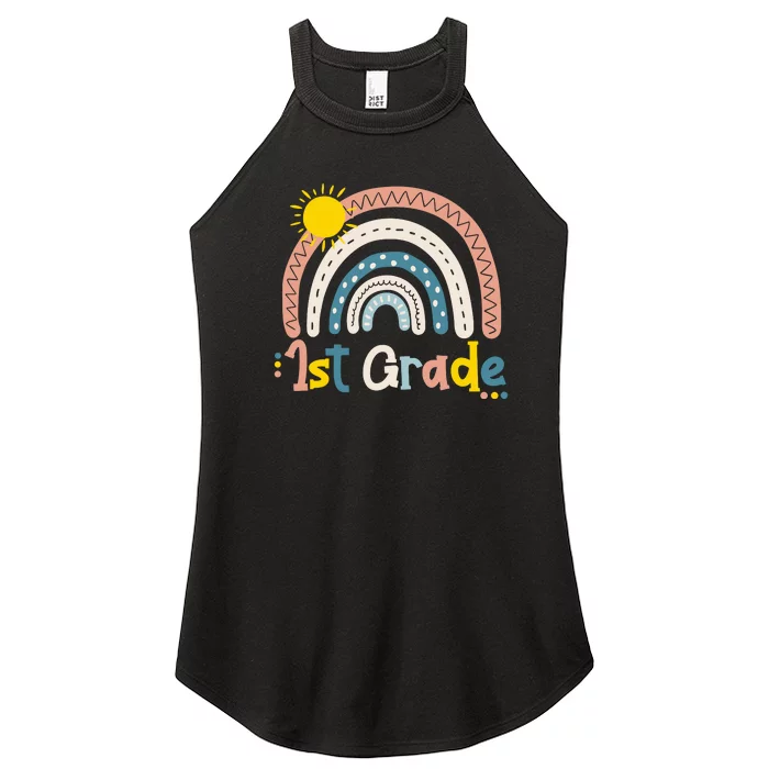 Boho Rainbow Sun For Teachers Women Hello 1st Grade Gift Women’s Perfect Tri Rocker Tank