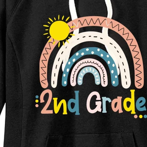 Boho Rainbow Sun For Teachers Women Hello 2nd Grade Gift Women's Fleece Hoodie