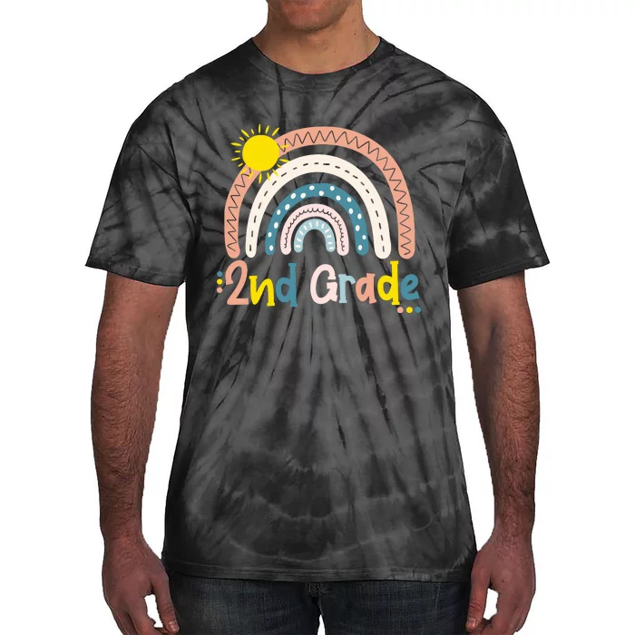 Boho Rainbow Sun For Teachers Women Hello 2nd Grade Gift Tie-Dye T-Shirt