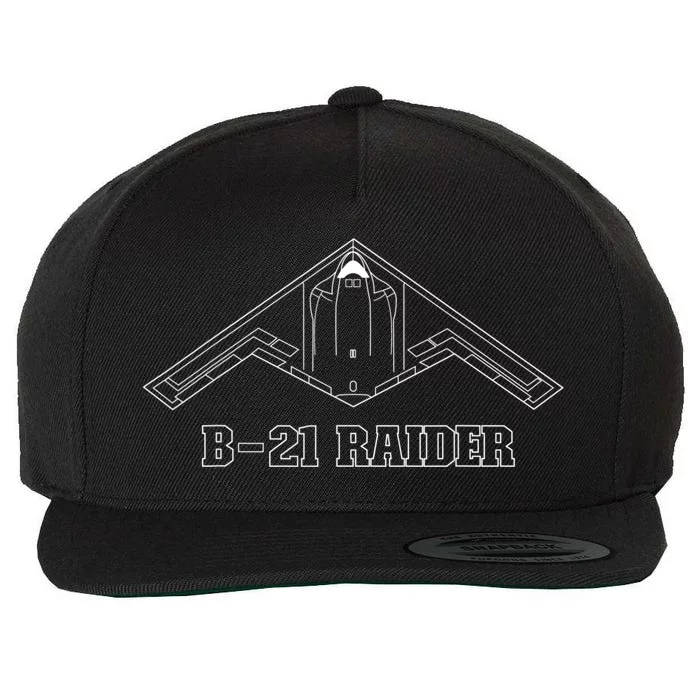 B21 Raider Stealth Bomber Aircraft / USA Airplane Aviation Wool Snapback Cap