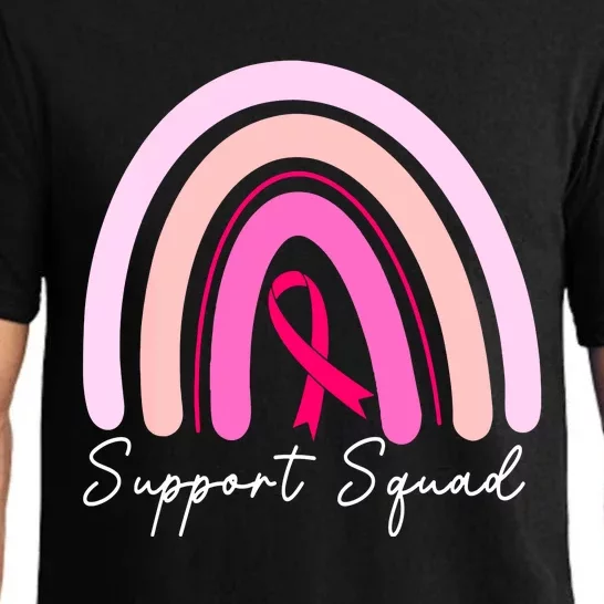 Boho Rainbow Support Squad Breast Cancer Awareness Survivor Pink Gift Pajama Set