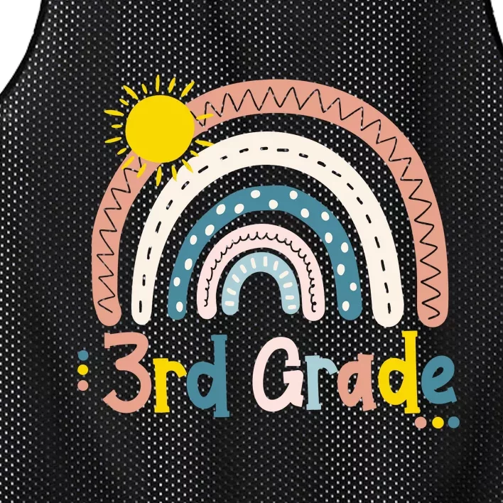 Boho Rainbow Sun For Teachers Women Hello 3rd Grade Gift Mesh Reversible Basketball Jersey Tank