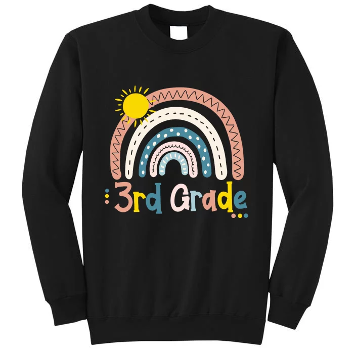 Boho Rainbow Sun For Teachers Women Hello 3rd Grade Gift Tall Sweatshirt