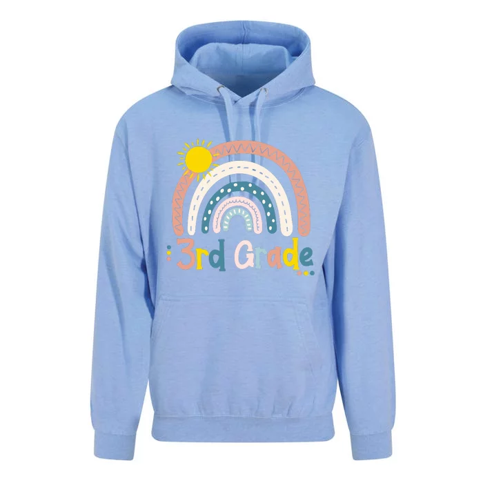 Boho Rainbow Sun For Teachers Women Hello 3rd Grade Gift Unisex Surf Hoodie