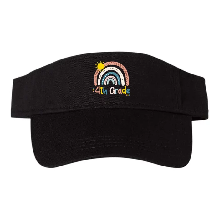 Boho Rainbow Sun For Teachers Women Hello 4th Grade Gift Valucap Bio-Washed Visor