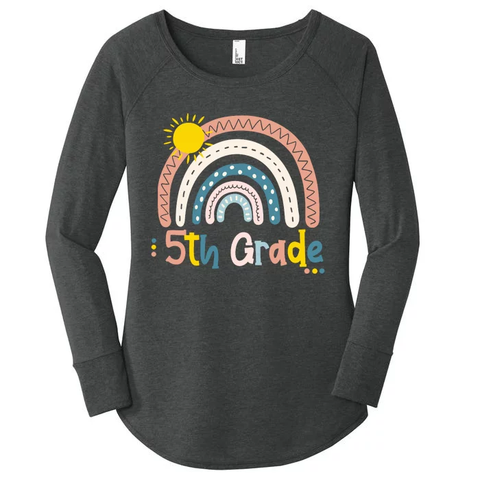 Boho Rainbow Sun For Teachers Women Hello 5th Grade Gift Women's Perfect Tri Tunic Long Sleeve Shirt