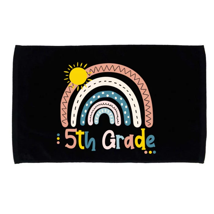 Boho Rainbow Sun For Teachers Women Hello 5th Grade Gift Microfiber Hand Towel