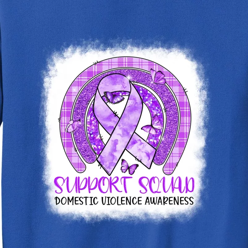 Butterfly Rainbow Support Squad Domestic Violence Awareness Gift Tall Sweatshirt