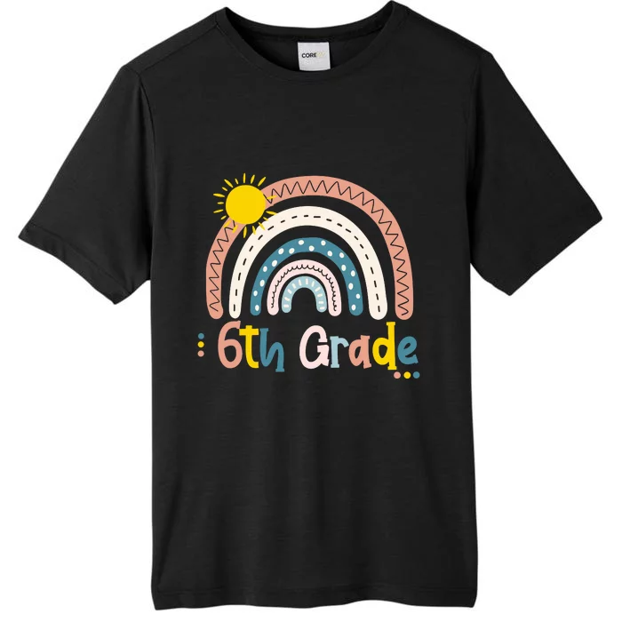 Boho Rainbow Sun For Teachers Women Hello 6th Grade Gift ChromaSoft Performance T-Shirt