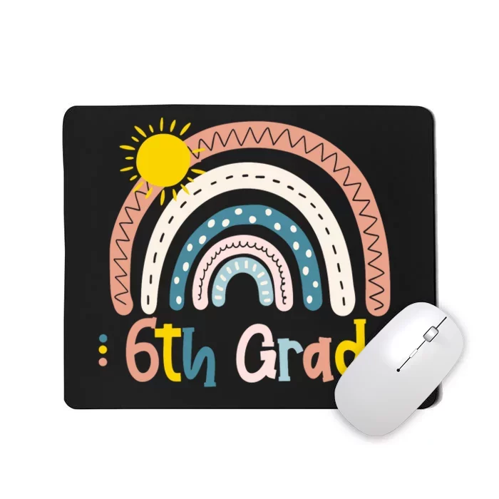 Boho Rainbow Sun For Teachers Women Hello 6th Grade Gift Mousepad