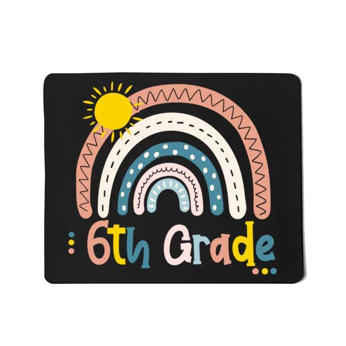 Boho Rainbow Sun For Teachers Women Hello 6th Grade Gift Mousepad