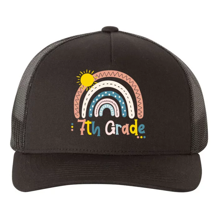 Boho Rainbow Sun For Teachers Women Hello 7th Grade Gift Yupoong Adult 5-Panel Trucker Hat