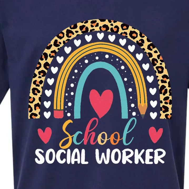 Boho Rainbow School School Social Worker Sueded Cloud Jersey T-Shirt