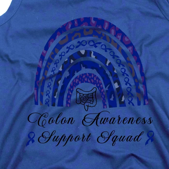 Blue Ribbon Support Squad Rainbow Colon Cancer Awareness Gift Tank Top