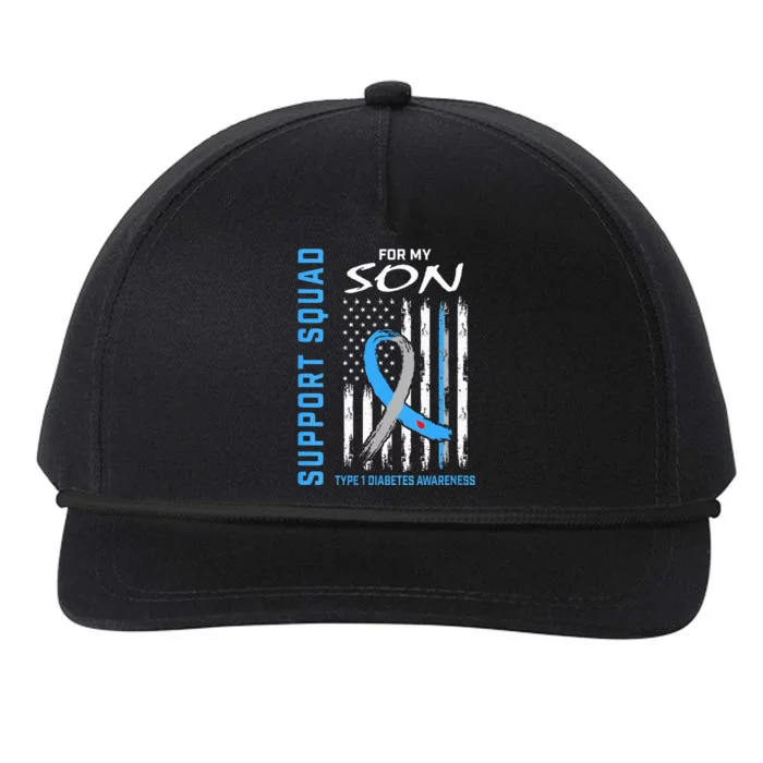 Blue Ribbon Support Squad Type 1 Diabetes Awareness Son T1D Snapback Five-Panel Rope Hat