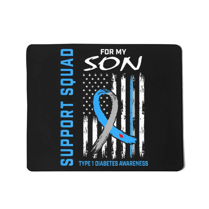 Blue Ribbon Support Squad Type 1 Diabetes Awareness Son T1D Mousepad