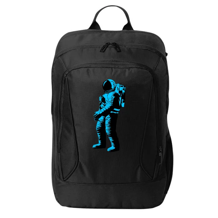 Blue Retro Space Astronaut City Backpack