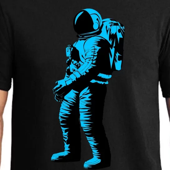 Blue Retro Space Astronaut Pajama Set