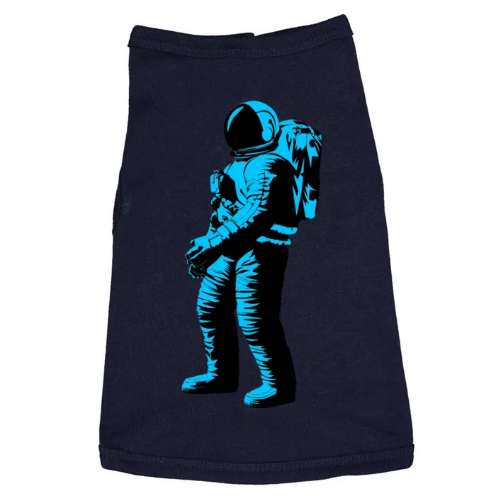 Blue Retro Space Astronaut Doggie Tank