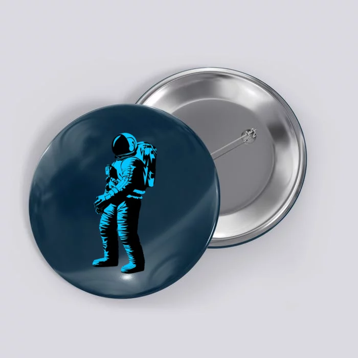 Blue Retro Space Astronaut Button