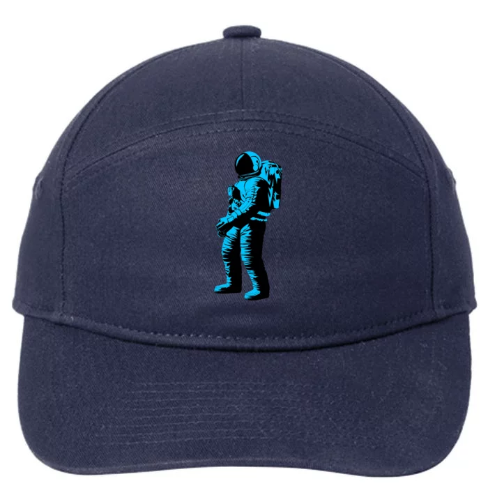 Blue Retro Space Astronaut 7-Panel Snapback Hat