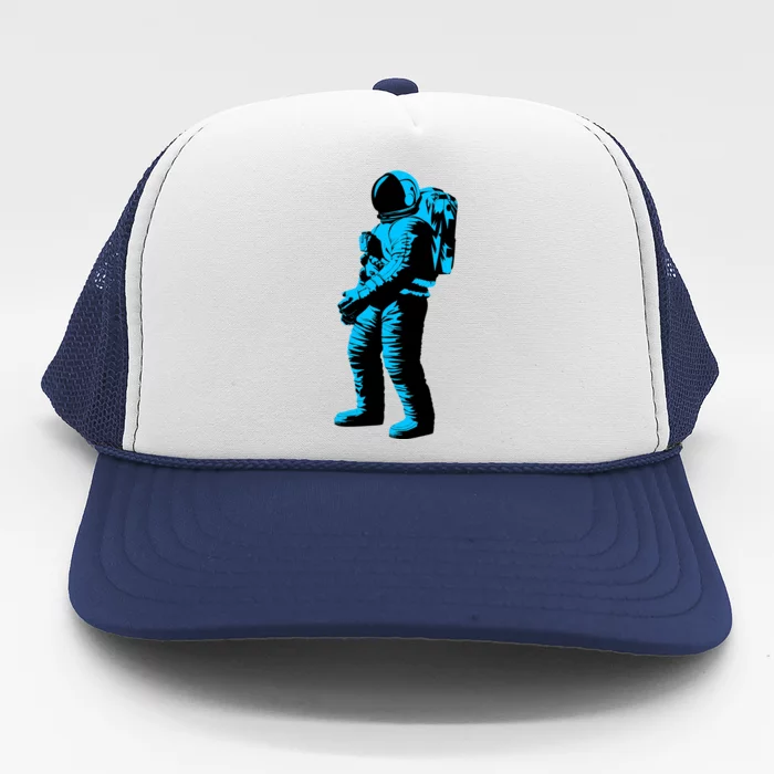 Blue Retro Space Astronaut Trucker Hat