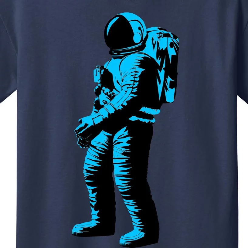 Blue Retro Space Astronaut Kids T-Shirt