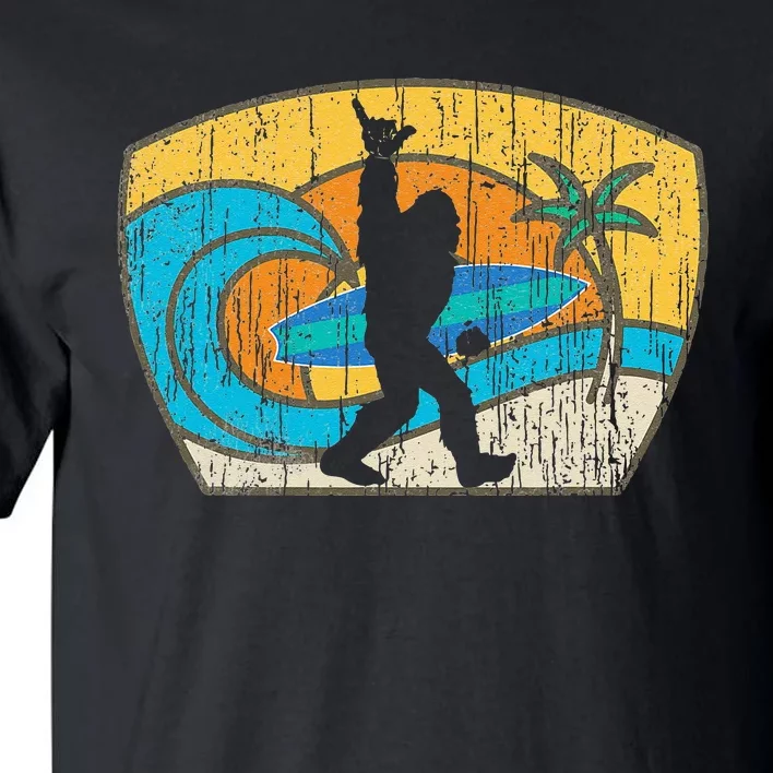 Bigfoot Retro Surfing Gift For Shaka Aloha Surfer Dude Tall T-Shirt