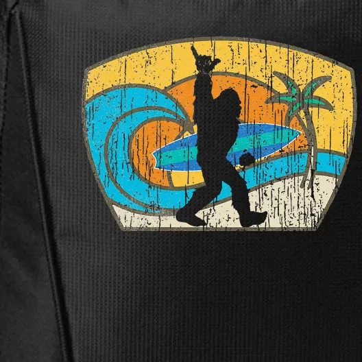 Bigfoot Retro Surfing Gift For Shaka Aloha Surfer Dude City Backpack